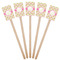 Pink & Green Geometric Wooden 6.25" Stir Stick - Rectangular - Fan View