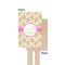 Pink & Green Geometric Wooden 6.25" Stir Stick - Rectangular - Single - Front & Back