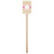 Pink & Green Geometric Wooden 6.25" Stir Stick - Rectangular - Single Stick