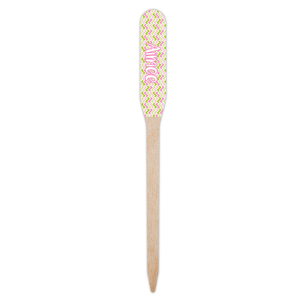 Pink & Green Geometric Wooden Food Pick - Paddle - Single Pick