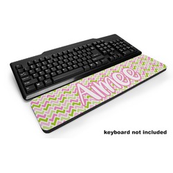 Pink & Green Geometric Keyboard Wrist Rest (Personalized)