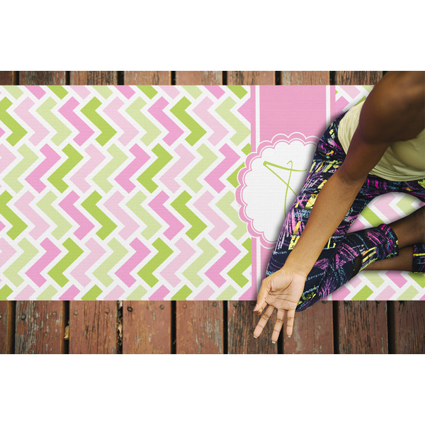 Pink & Green Geometric Yoga Mats - LIFESTYLE