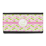 Pink & Green Geometric Leatherette Ladies Wallet (Personalized)
