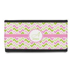 Pink & Green Geometric Leatherette Ladies Wallet (Personalized)