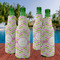 Pink & Green Geometric Zipper Bottle Cooler - Set of 4 - LIFESTYLE