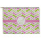 Pink & Green Geometric Zipper Pouch Large (Front)