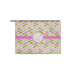 Pink & Green Geometric Zipper Pouch - Small - 8.5"x6" (Personalized)
