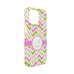 Pink & Green Geometric iPhone Case - Plastic - iPhone 13 Mini (Personalized)