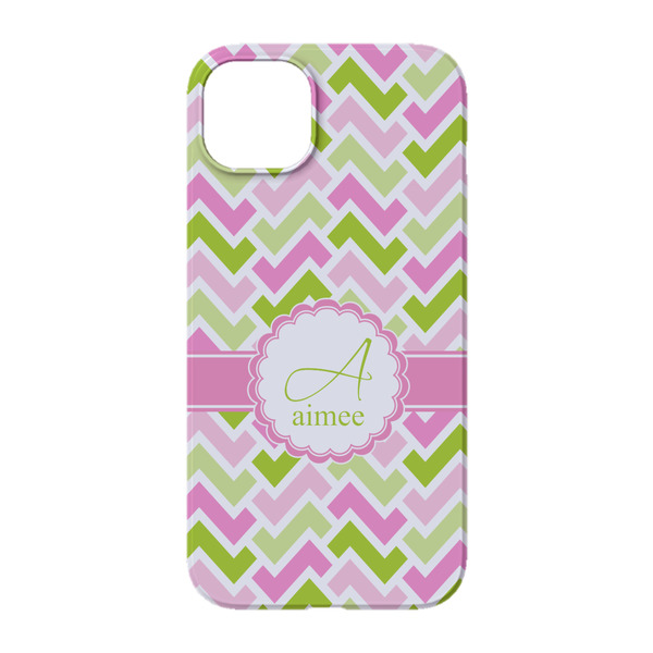Pink & Green Geometric iPhone 14 Case - Back