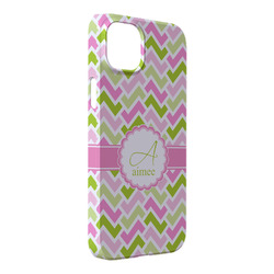 Pink & Green Geometric iPhone Case - Plastic - iPhone 14 Plus (Personalized)