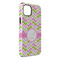 Pink & Green Geometric iPhone 14 Plus Tough Case - Angle