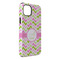 Pink & Green Geometric iPhone Case - Rubber Lined - iPhone 14 Plus (Personalized)