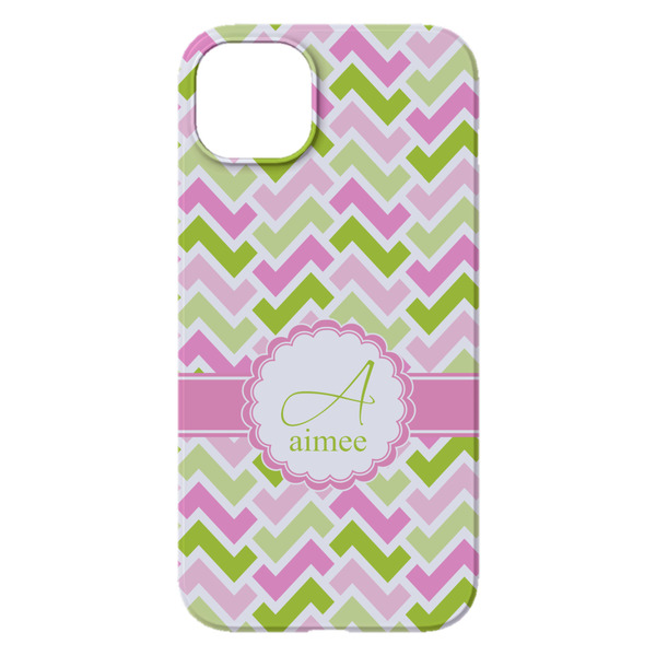 Pink & Green Geometric iPhone 14 Pro Max Case - Back