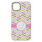 Pink & Green Geometric iPhone 14 Pro Max Tough Case - Back