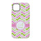 Pink & Green Geometric iPhone 14 Pro Tough Case - Back
