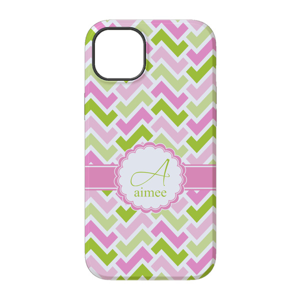 Pink & Green Geometric iPhone 14 Tough Case - Back