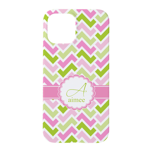 Pink & Green Geometric iPhone 15 Case - Back
