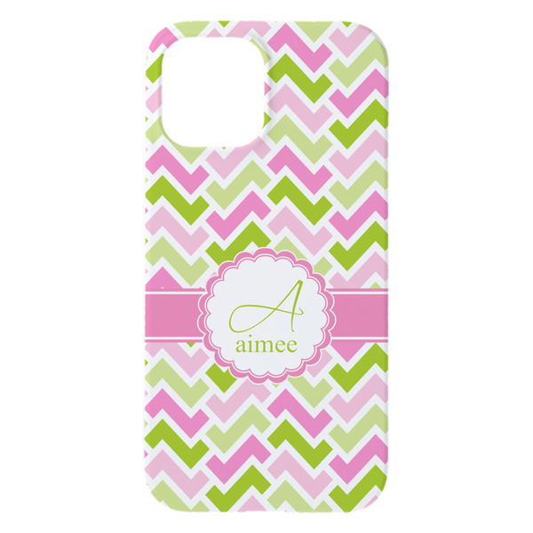 Pink & Green Geometric iPhone 15 Plus Case - Back
