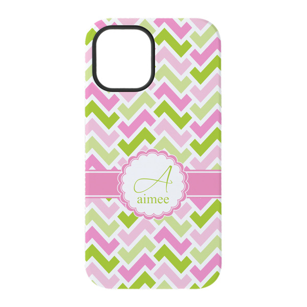 Pink & Green Geometric iPhone 15 Tough Case - Back