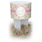 Pink & Green Geometric White Beach Spiker Drink Holder (Personalized)