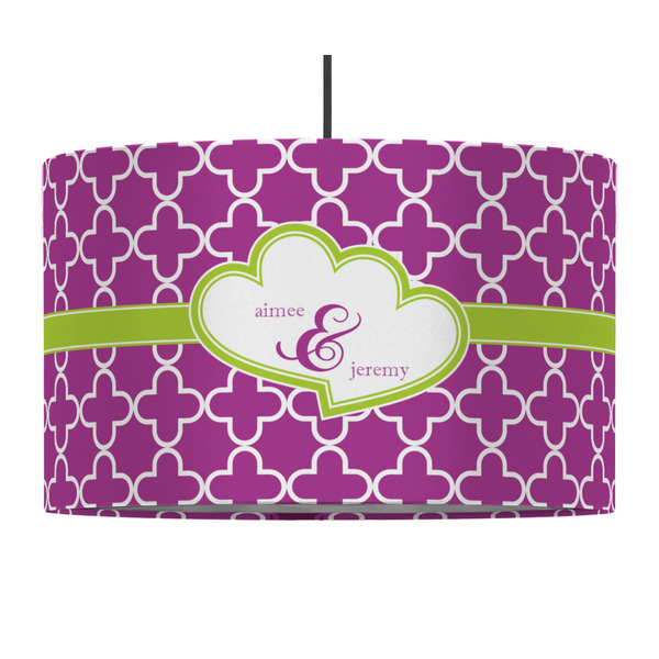Custom Clover 12" Drum Pendant Lamp - Fabric (Personalized)