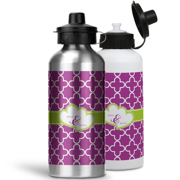 Clover Aluminum Water Bottles - MAIN (white &silver)