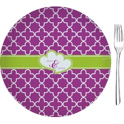 Clover 8" Glass Appetizer / Dessert Plates - Single or Set (Personalized)