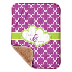 Clover Sherpa Baby Blanket - 30" x 40" w/ Couple's Names