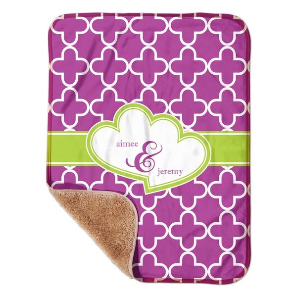 Custom Clover Sherpa Baby Blanket - 30" x 40" w/ Couple's Names