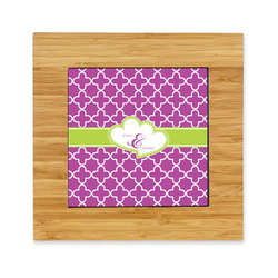 Clover Bamboo Trivet with Ceramic Tile Insert (Personalized)