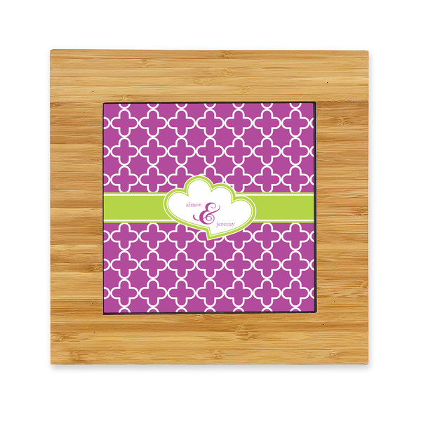 Custom Clover Bamboo Trivet with Ceramic Tile Insert (Personalized)