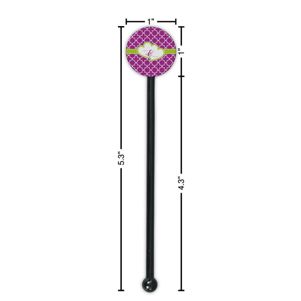 Clover Black Plastic 5.5" Stir Stick - Round - Dimensions