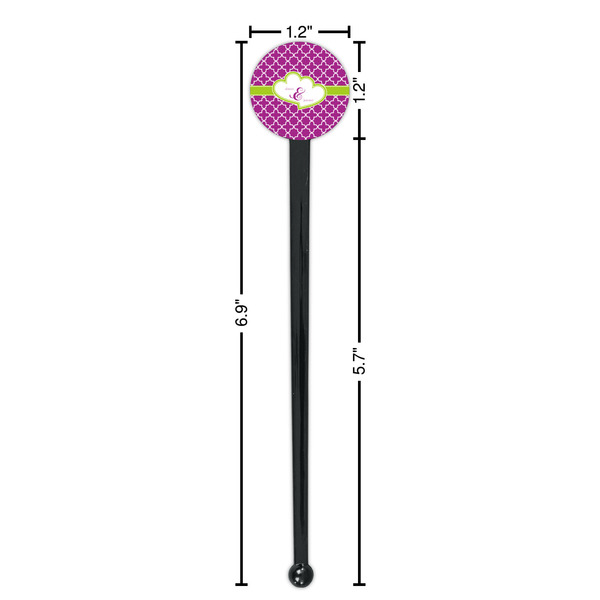 Clover Black Plastic 7" Stir Stick - Round - Dimensions