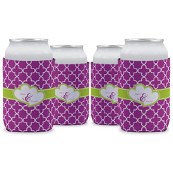 Clover Can Cooler (12 oz) - Set of 4 w/ Couple's Names