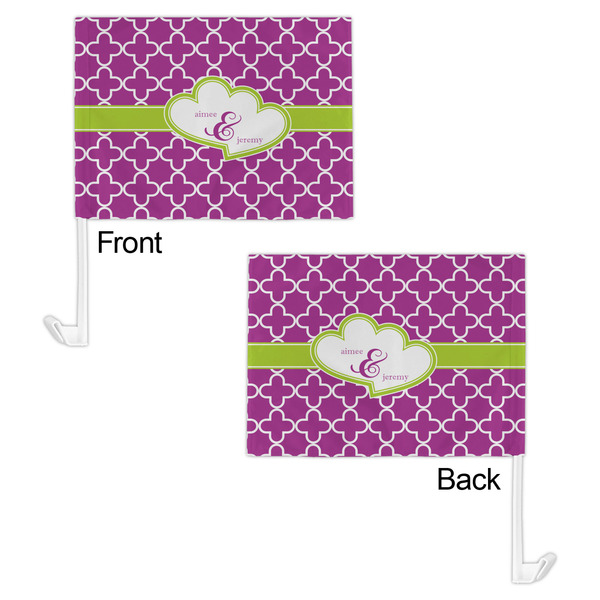 Clover Car Flag - 11" x 8" - Front & Back View