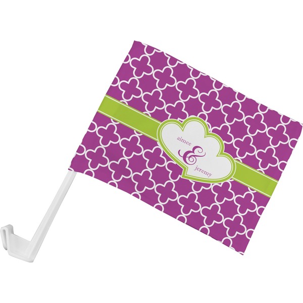 Custom Clover Car Flag - Small w/ Couple's Names