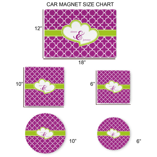 Clover Car Magnets - SIZE CHART