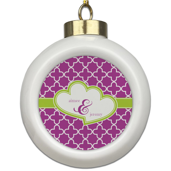 Custom Clover Ceramic Ball Ornament (Personalized)