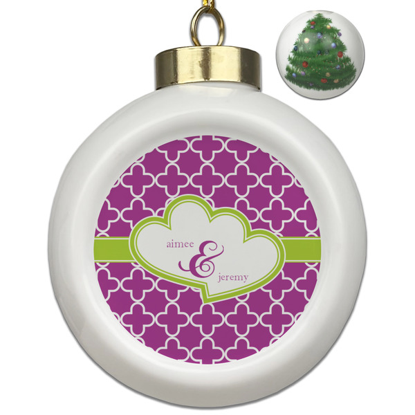 Custom Clover Ceramic Ball Ornament - Christmas Tree (Personalized)