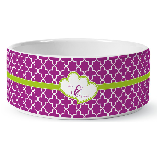 Clover Ceramic Dog Bowl - Medium - Front