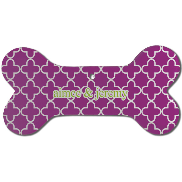 Clover Ceramic Flat Ornament - Bone Front