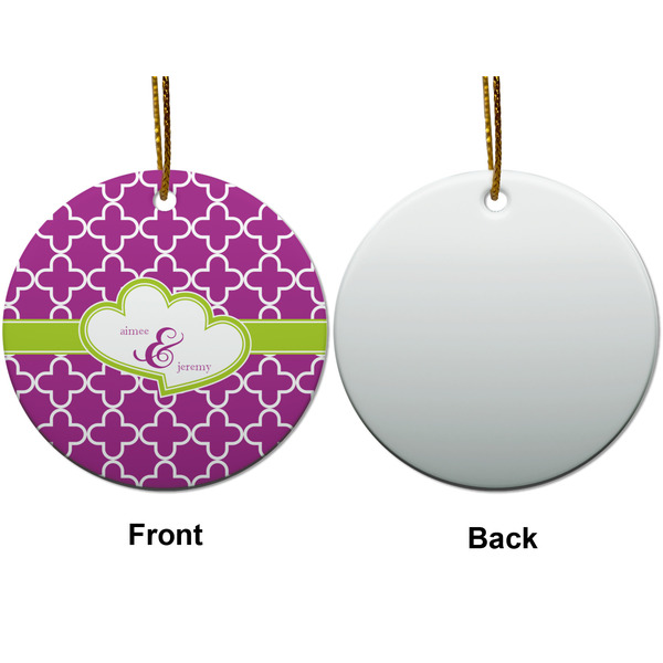 Clover Ceramic Flat Ornament - Circle Front & Back (APPROVAL)