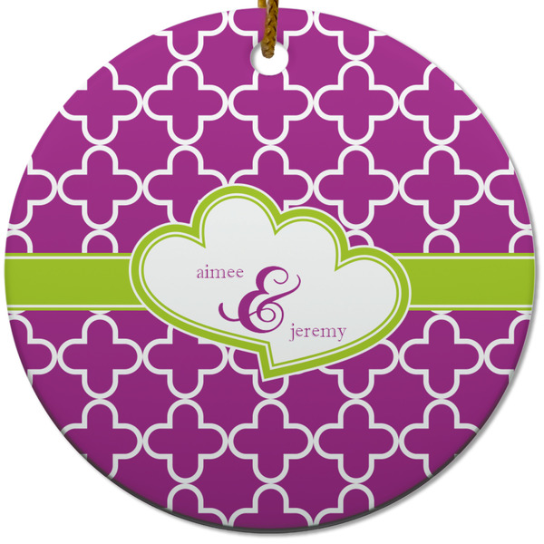 Clover Ceramic Flat Ornament - Circle (Front)