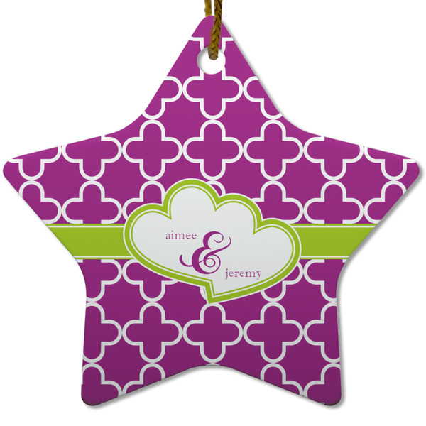 Clover Ceramic Flat Ornament - Star (Front)