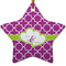Clover Star Ceramic Ornament w/ Couple's Names