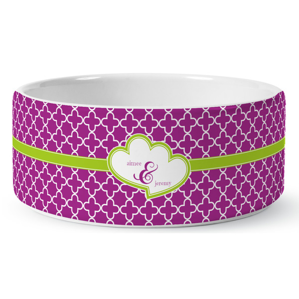 Custom Clover Ceramic Dog Bowl - Large (Personalized)