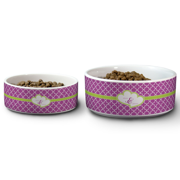 Clover Ceramic Dog Bowls - Size Comparison