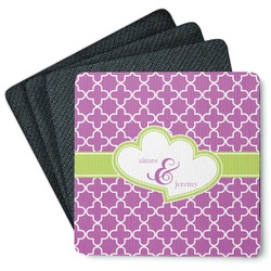 Clover Square Rubber Backed Coasters - Set of 4 (Personalized)