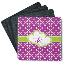 Clover Square Rubber Backed Coasters - Set of 4 (Personalized)