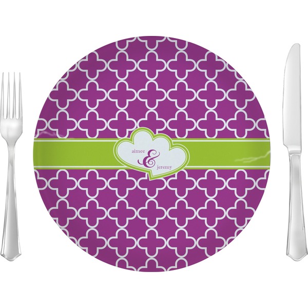Custom Clover 10" Glass Lunch / Dinner Plates - Single or Set (Personalized)